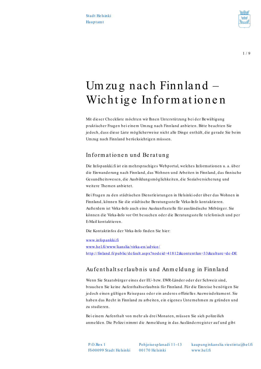 Umzug Nach Finnland – Wichtige Informationen