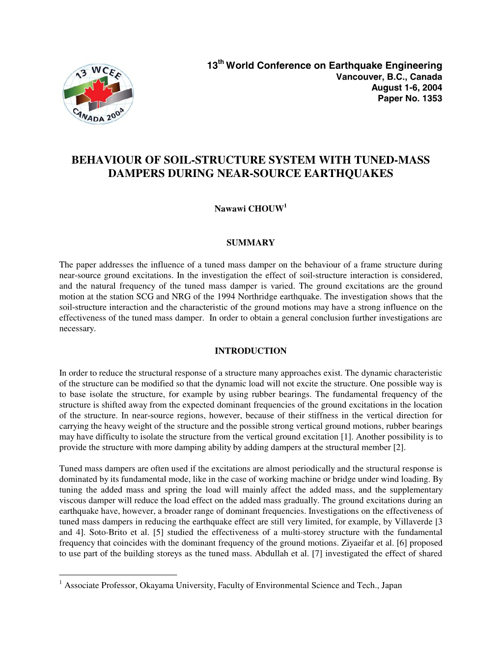 Behaviour of Soil-Structure System with Tuned-Mass Dampers During Near-Source Earthquakes