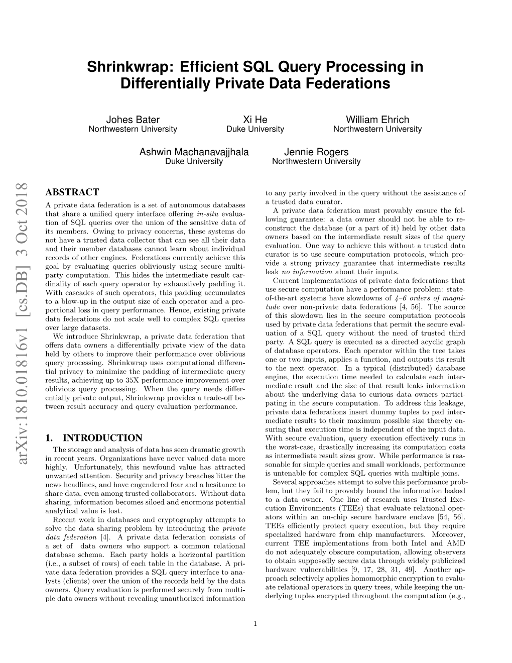 Efficient SQL Query Processing in Differentially Private Data Federations