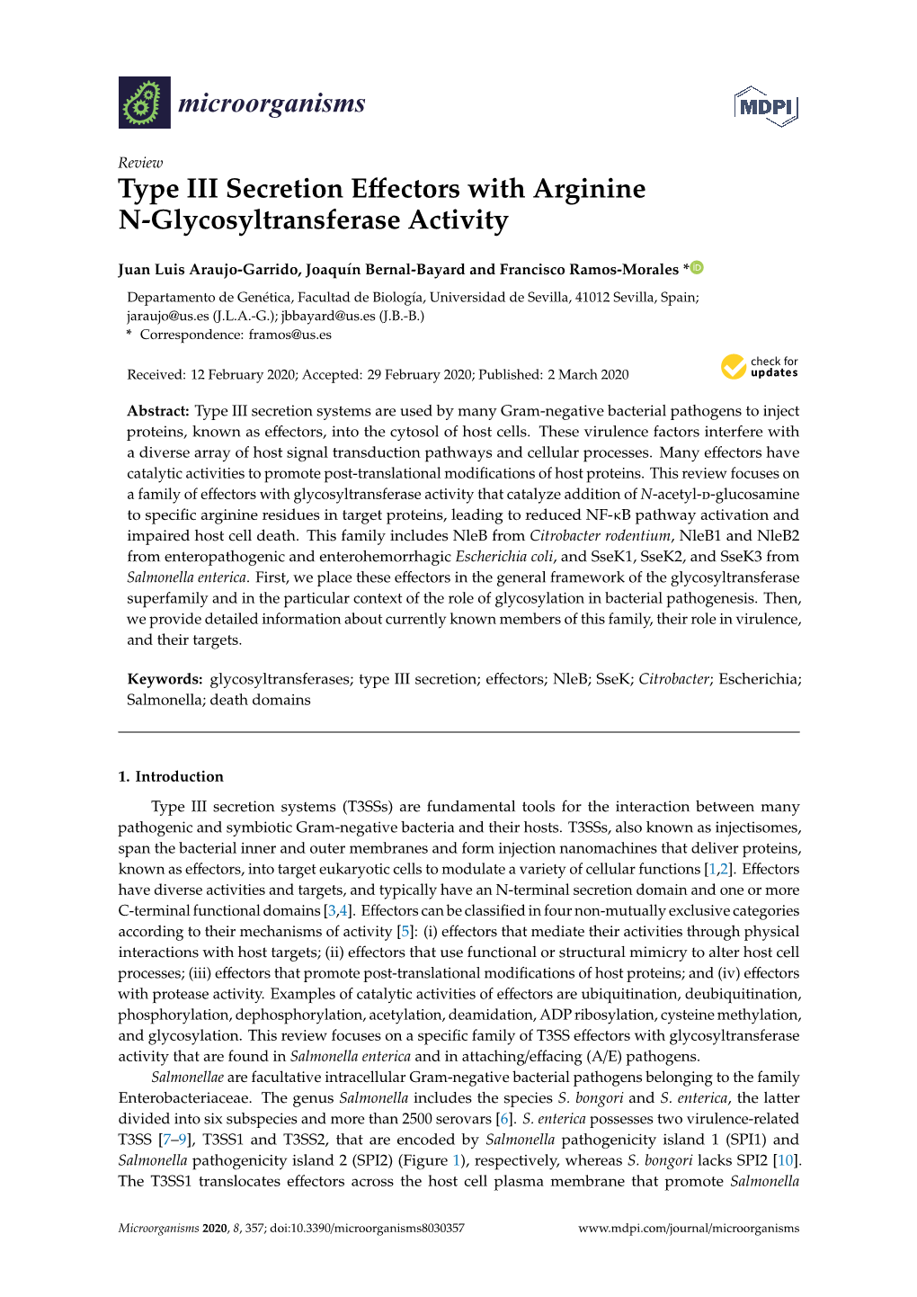 Type III Secretion Effectors with Arginine N-Glycosyltransferase