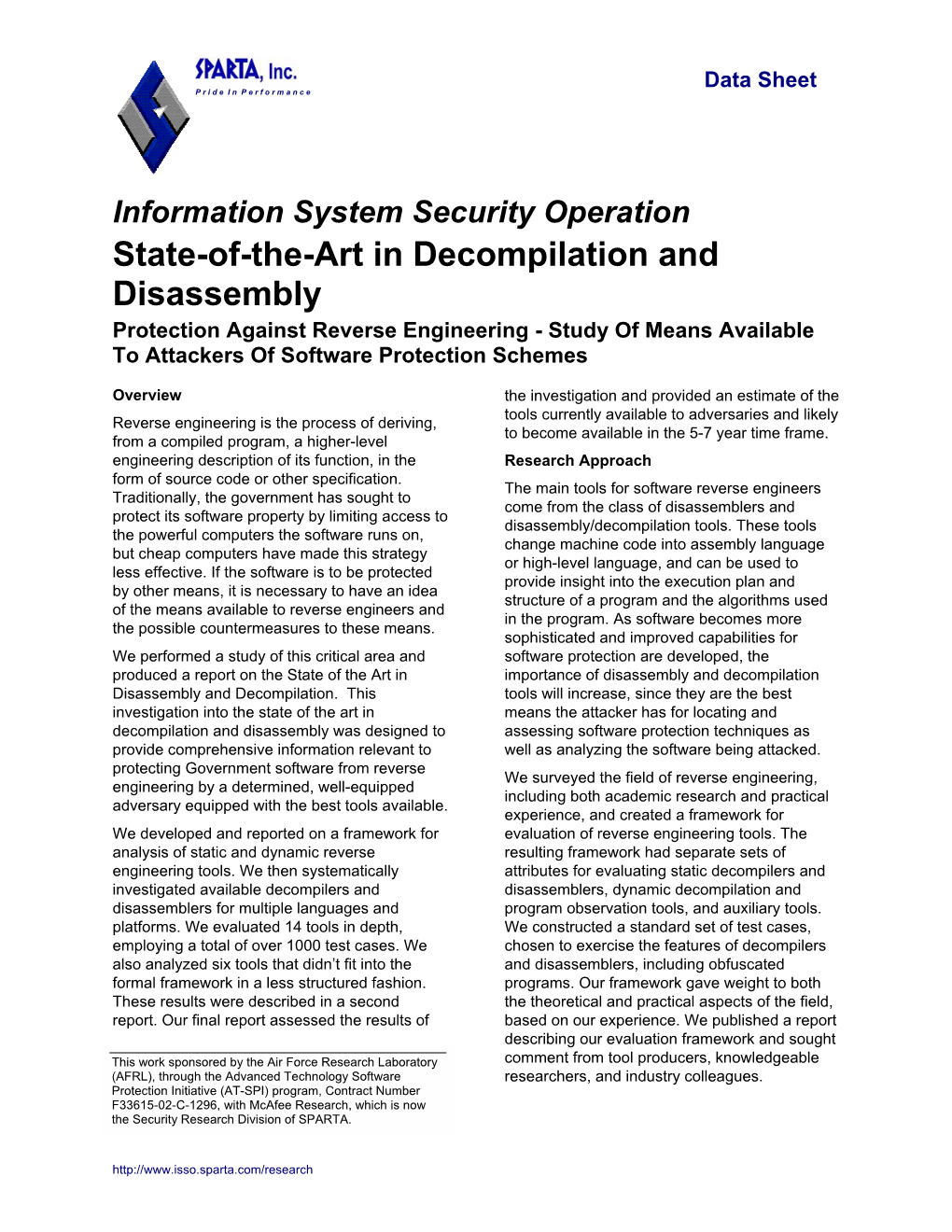 State-Of-The-Art in Decompilation and Disassembly Protection Against Reverse Engineering - Study of Means Available to Attackers of Software Protection Schemes