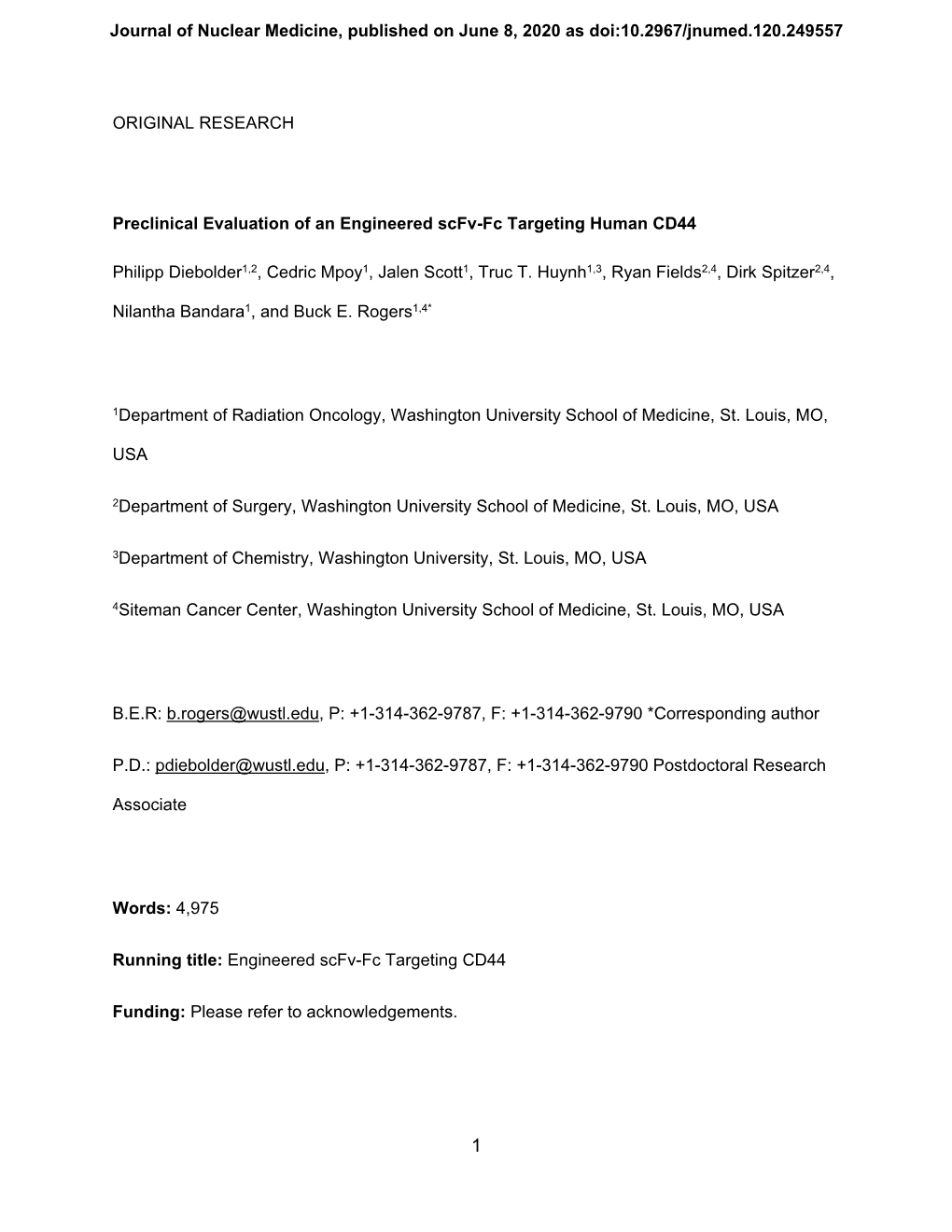 ORIGINAL RESEARCH Preclinical Evaluation of an Engineered Scfv