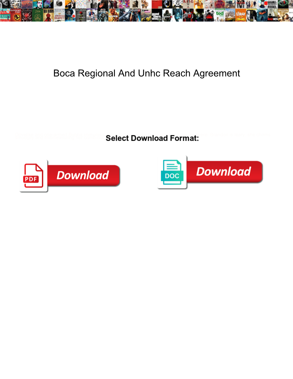 Boca Regional and Unhc Reach Agreement