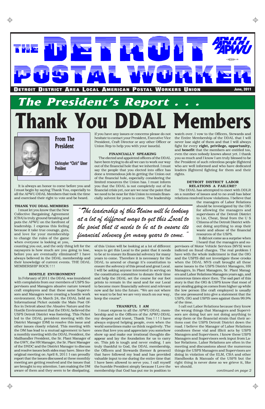 POSTAL WORKER Thank You DDAL Members