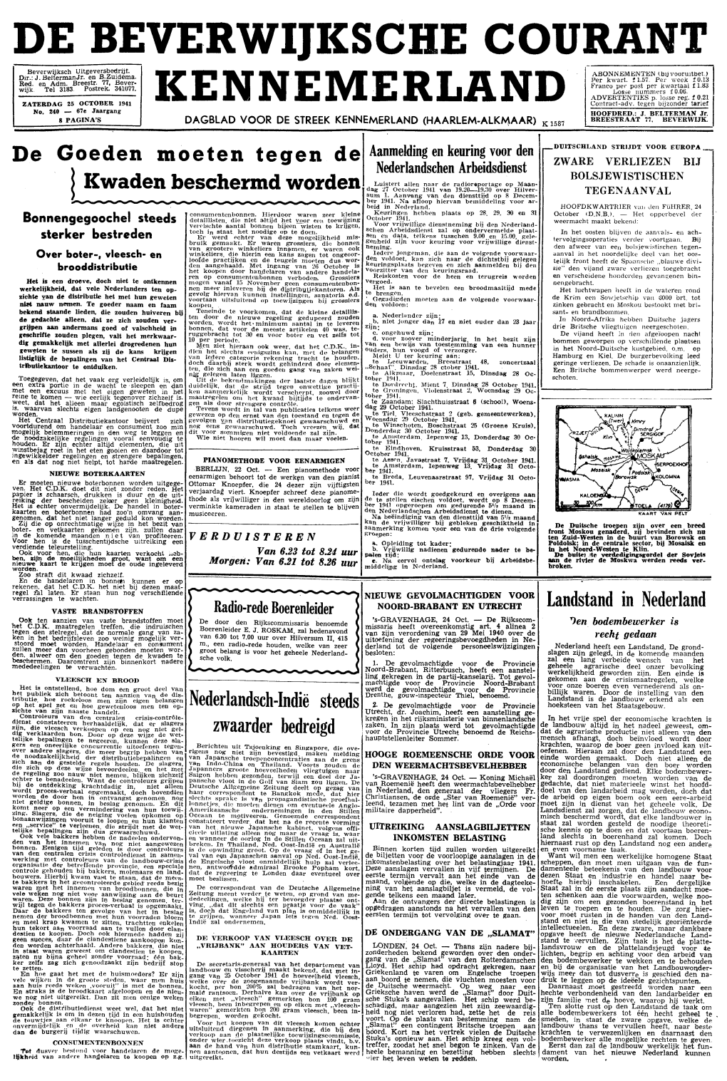 Dagblad Voor De Streek Kennemerland (Haarlem-Alkmaar) K 1587