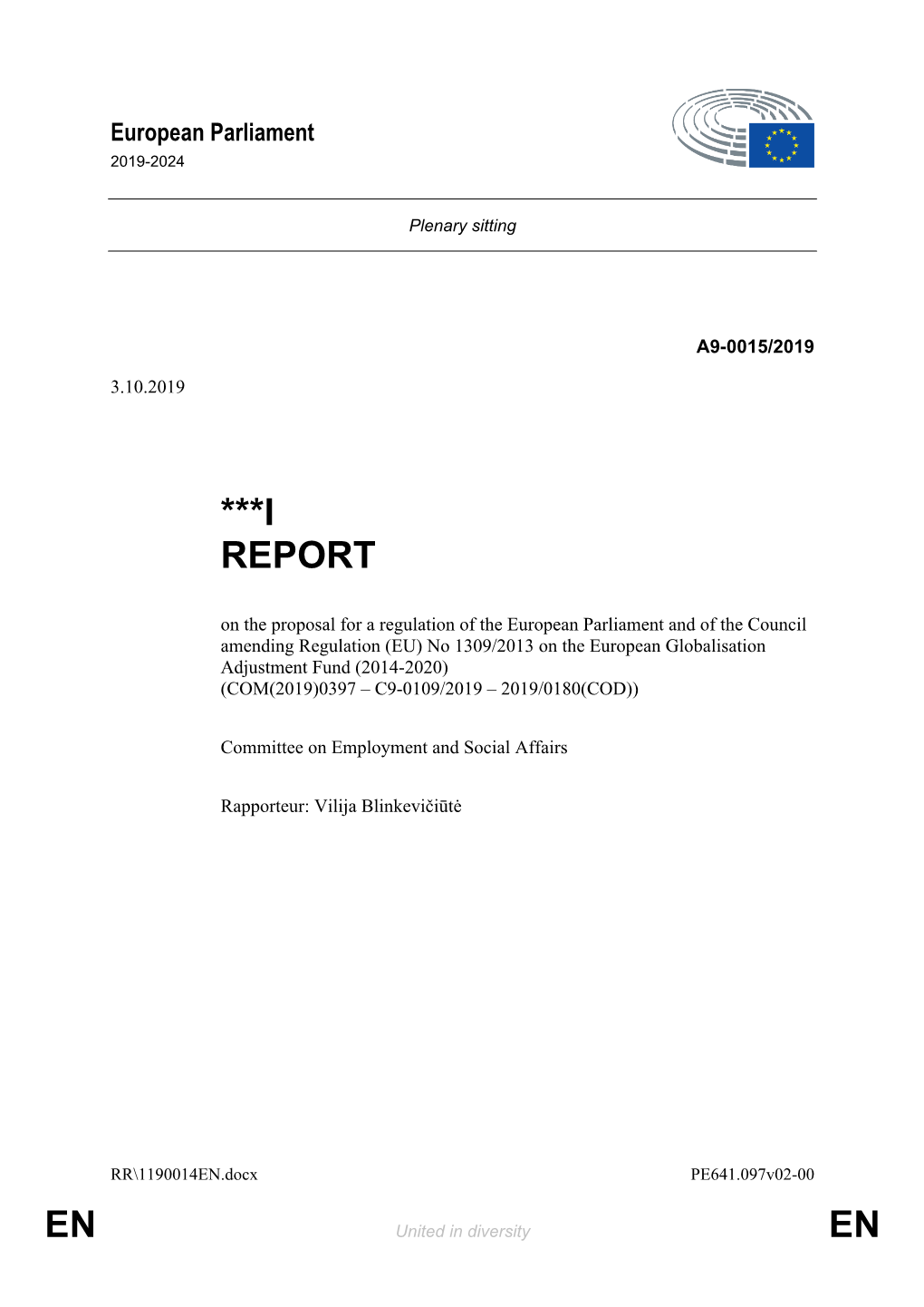 Draft Report on Amending Regulation (EU) No