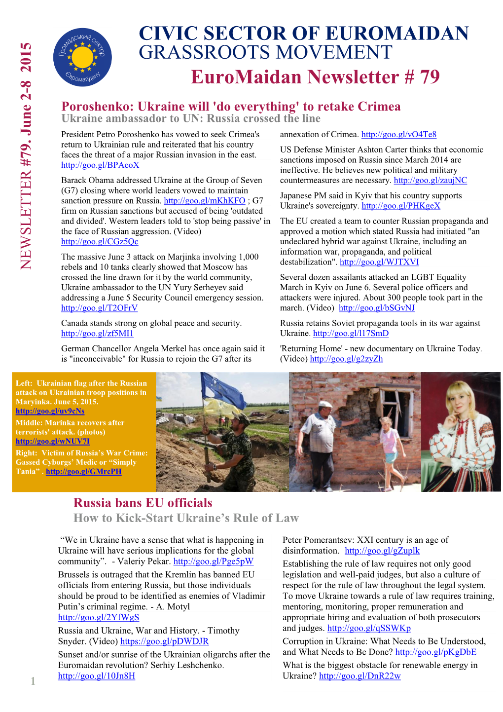 Euromaidan Newsletter No. 79