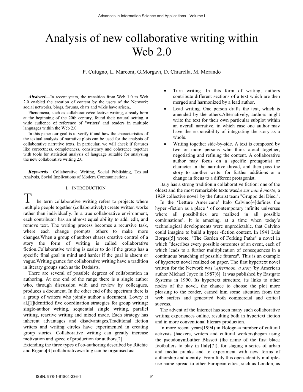 Analysis of New Collaborative Writing Within Web 2.0