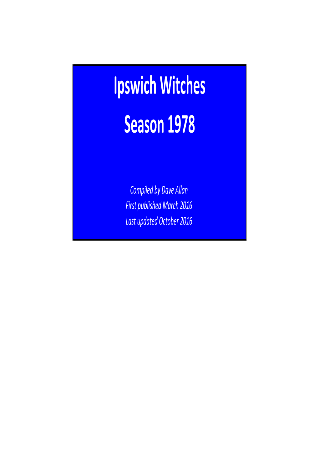 Ipswich Witches Season 1978