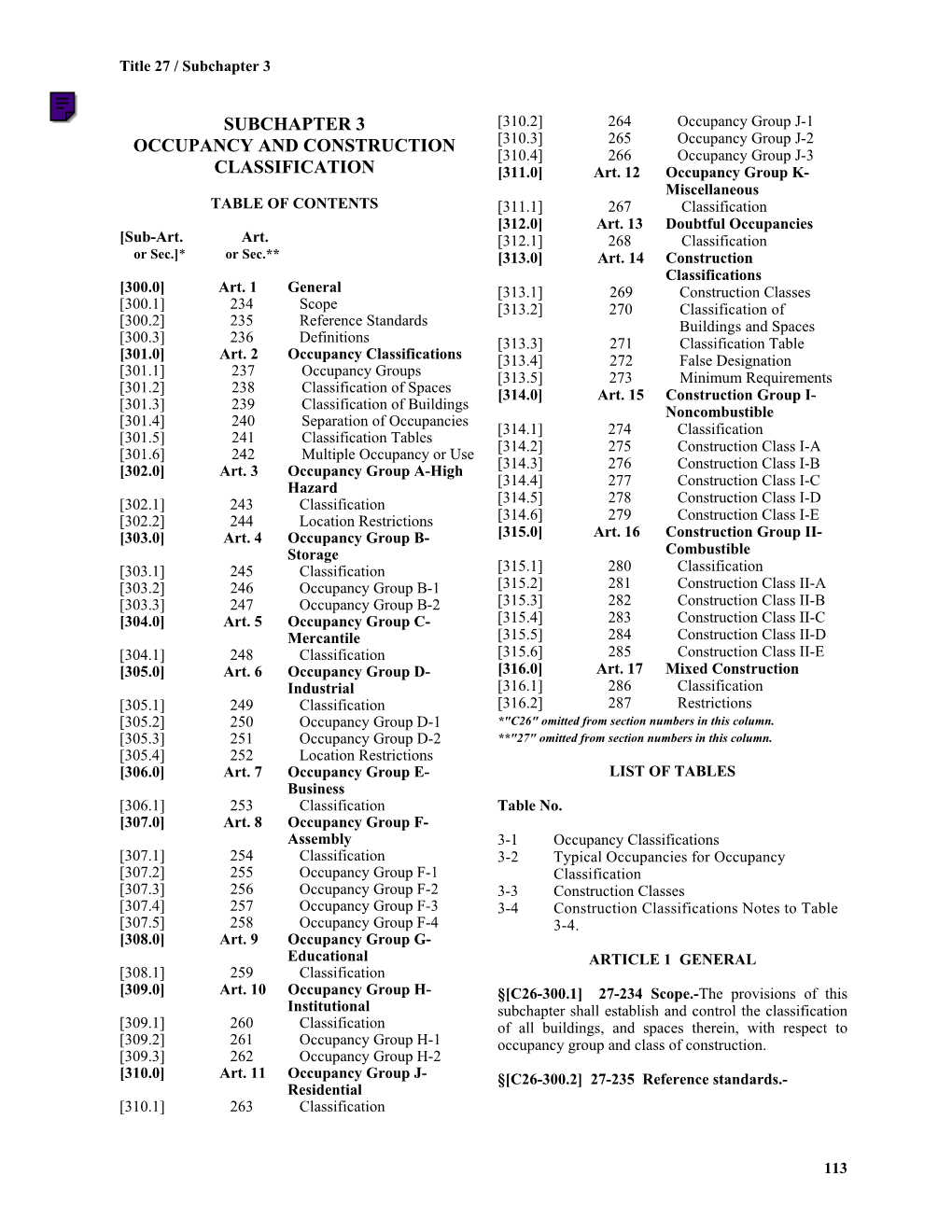 Building Code Title 27 Subchapter 3