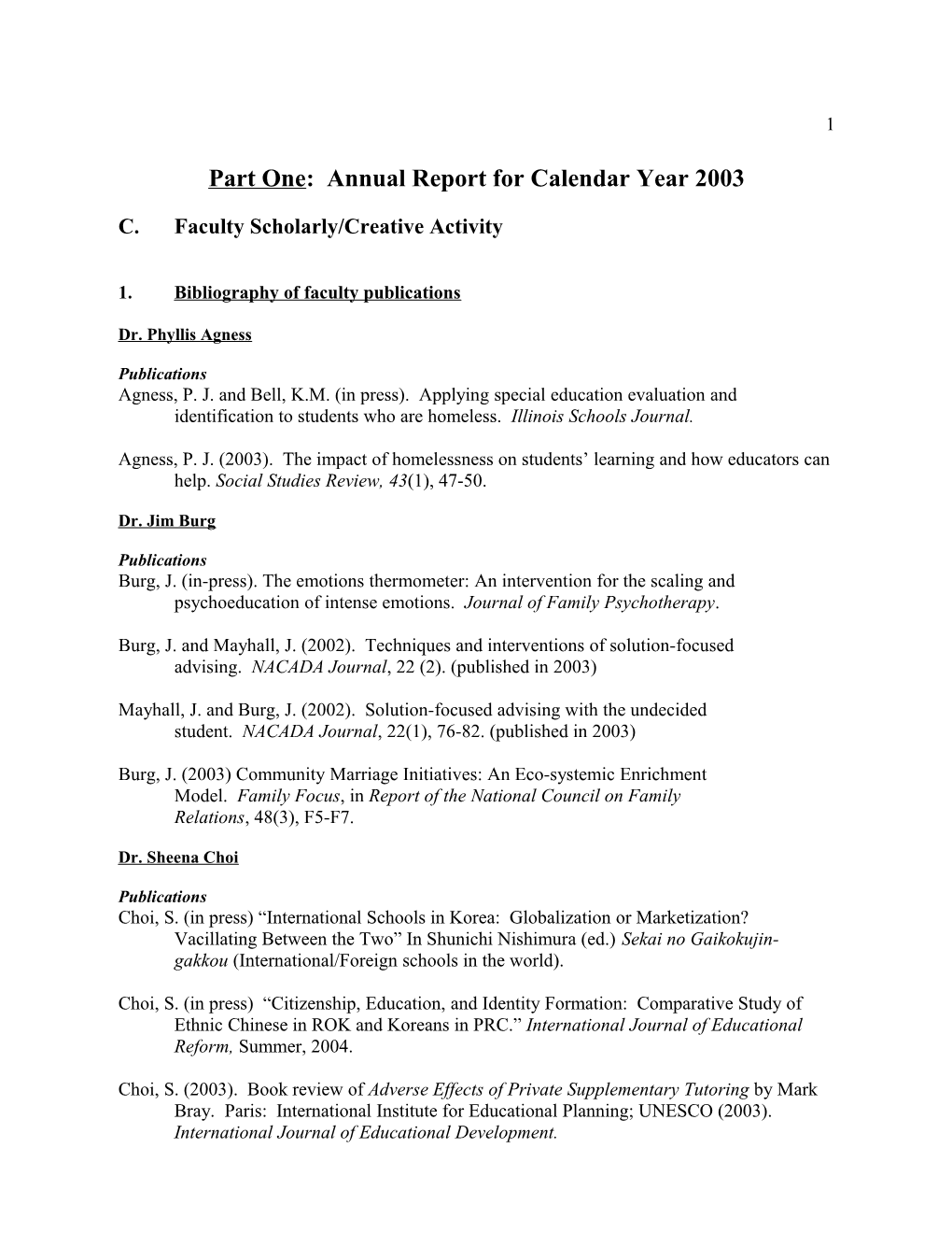 Annual Accomplishment and Planning Report