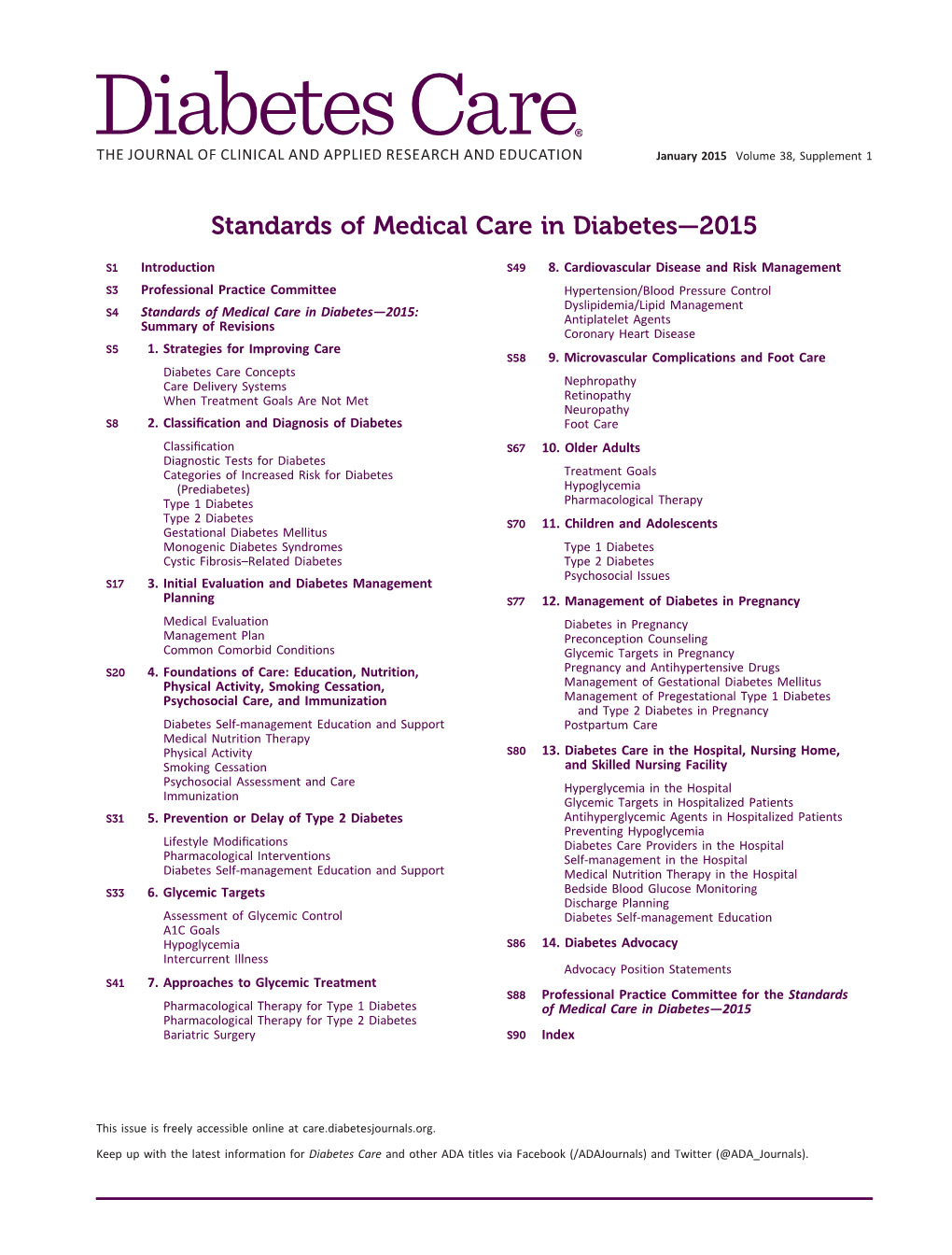 Standards of Medical Care in Diabetes—2015