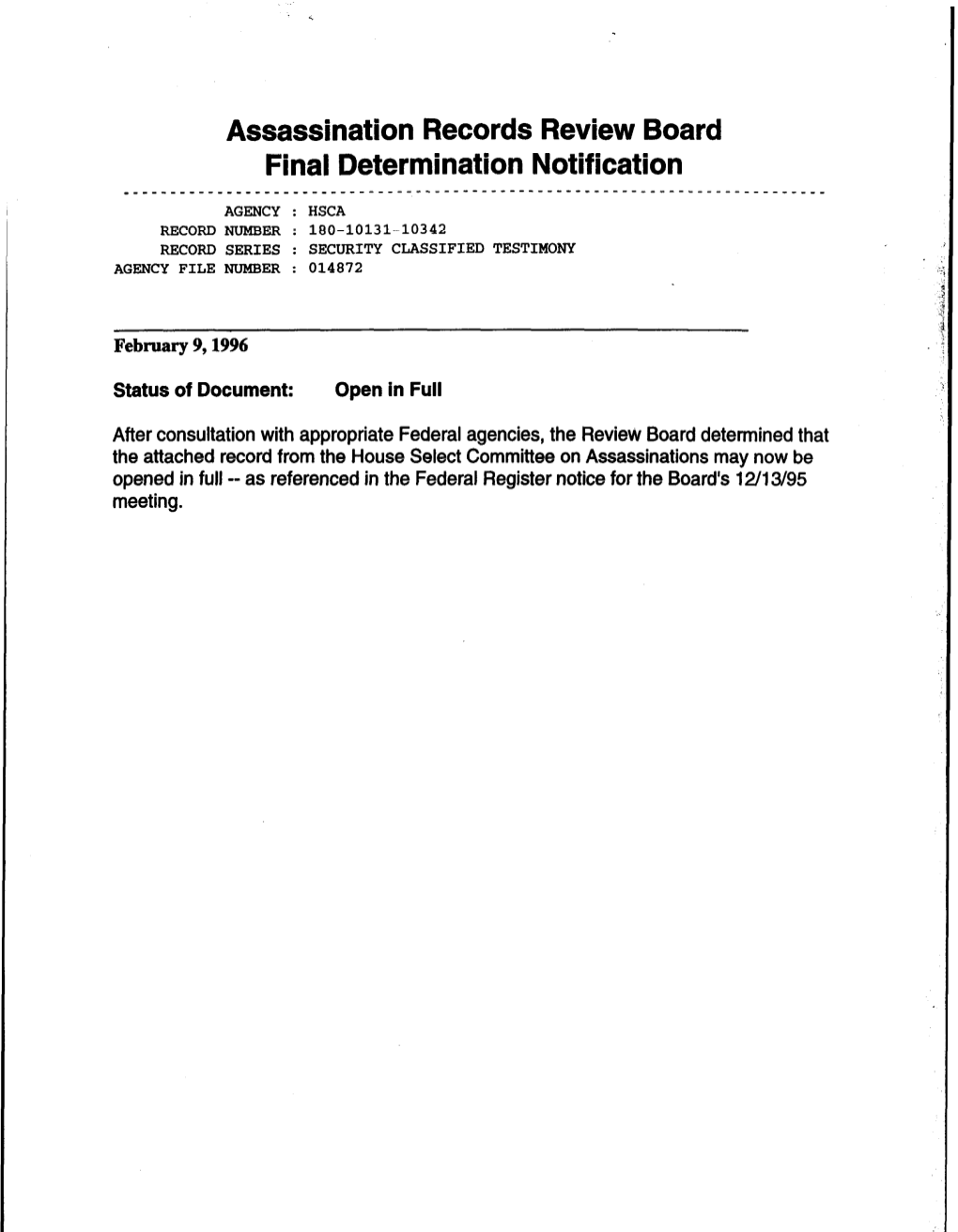 Hunt HSCA Security Classified Testimony, 11-3-78