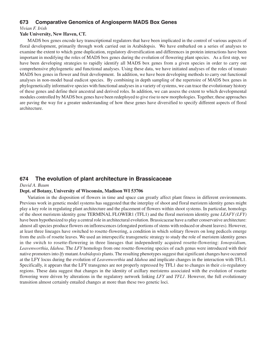 The Evolution of Plant Architecture in Brassicaceae David A