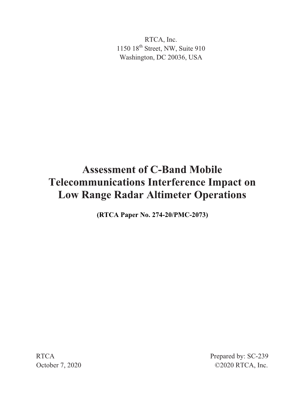 5G Interference Assessment Report