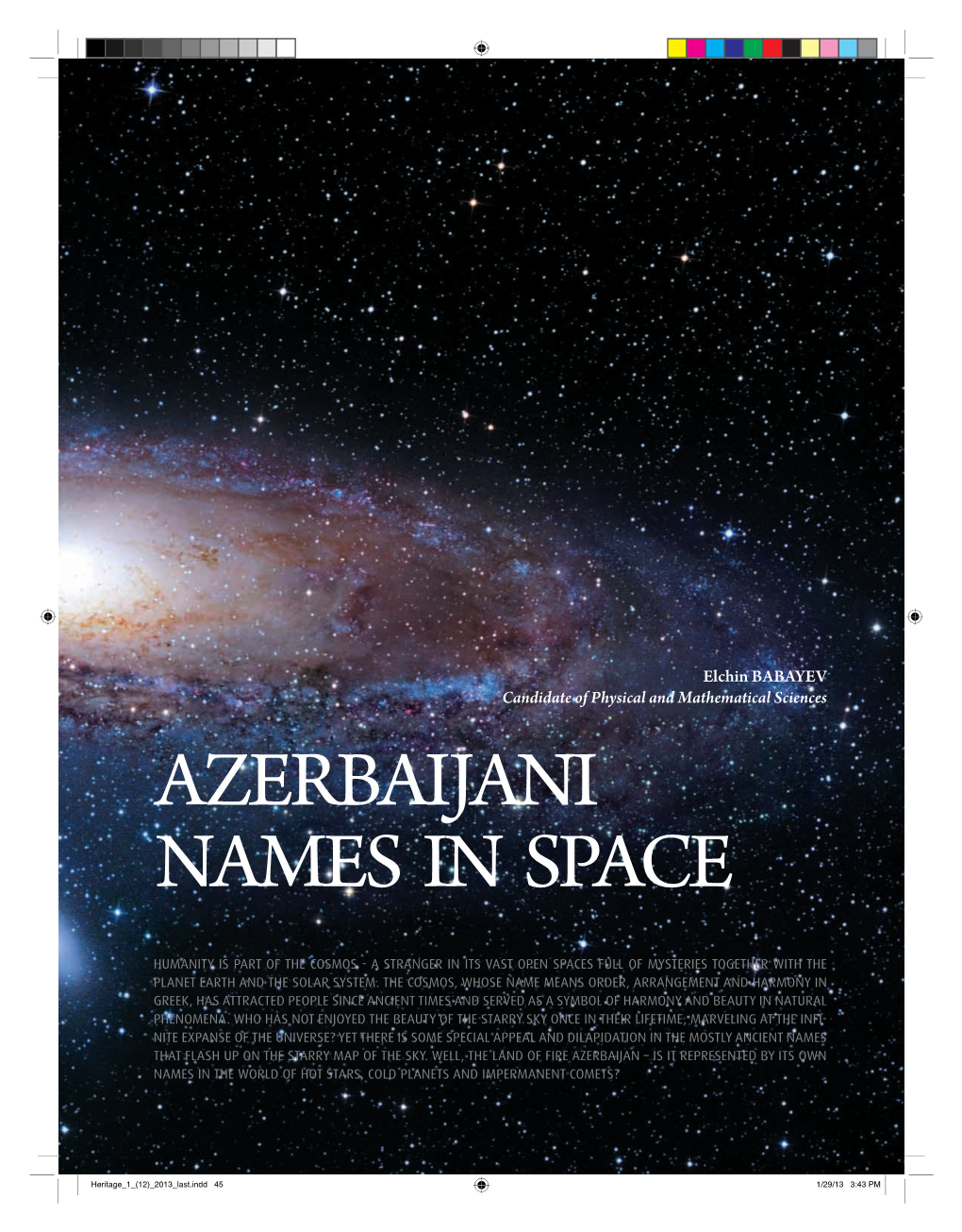 Azerbaijani Names in Space