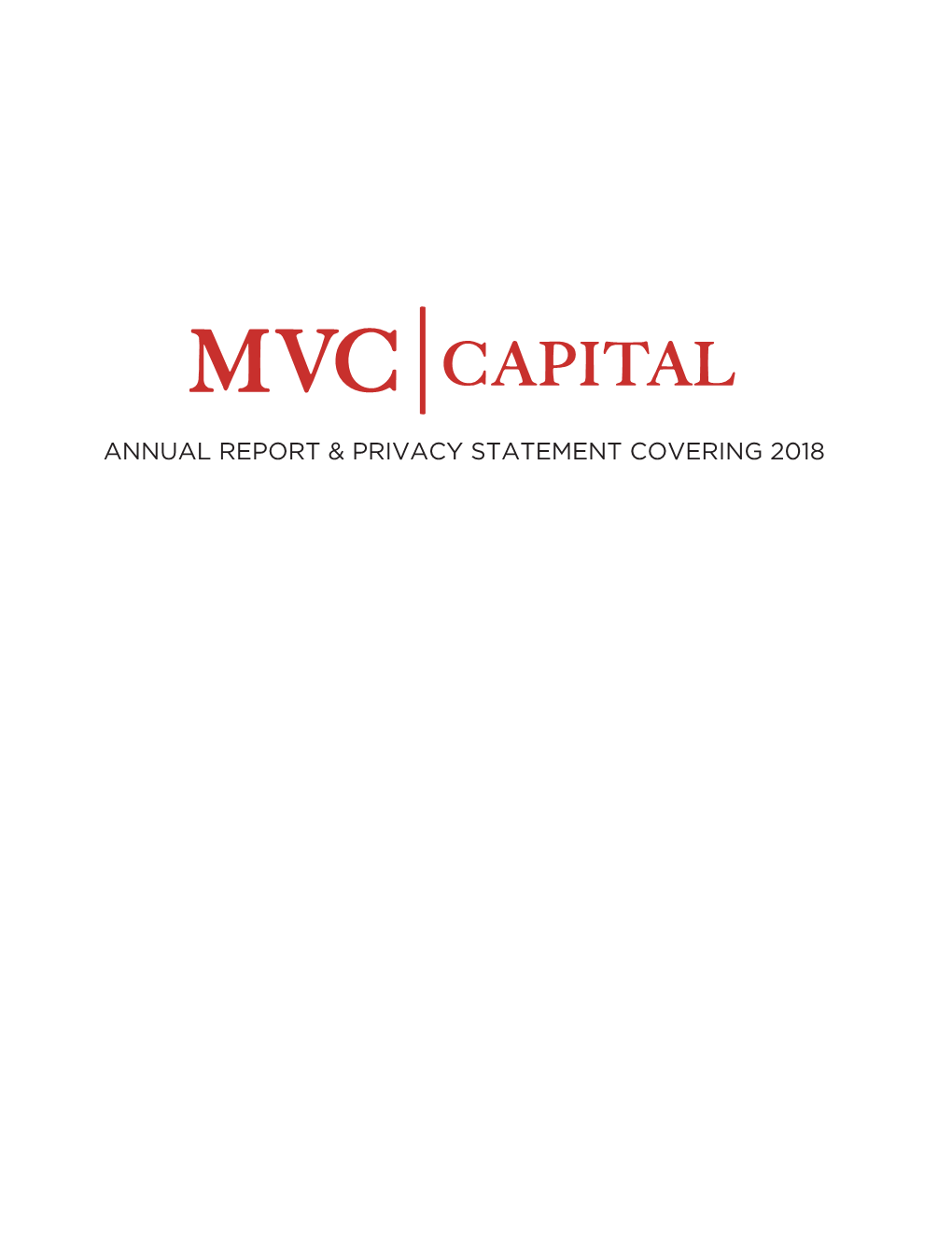 Mvc Capital, Inc. 10K 2019 V1