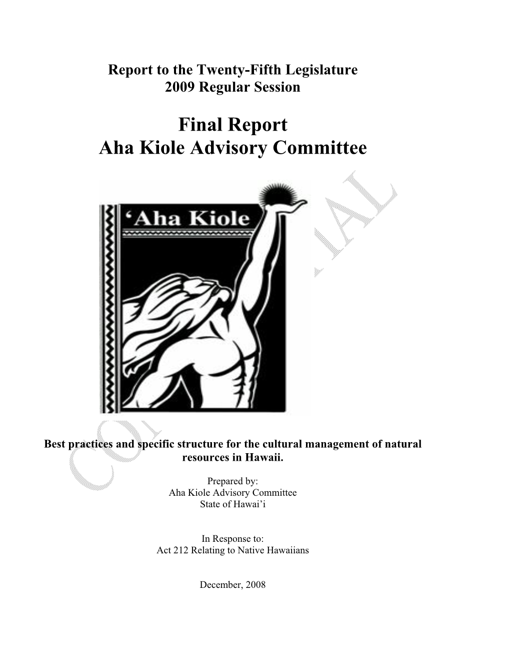 2009 Final Report