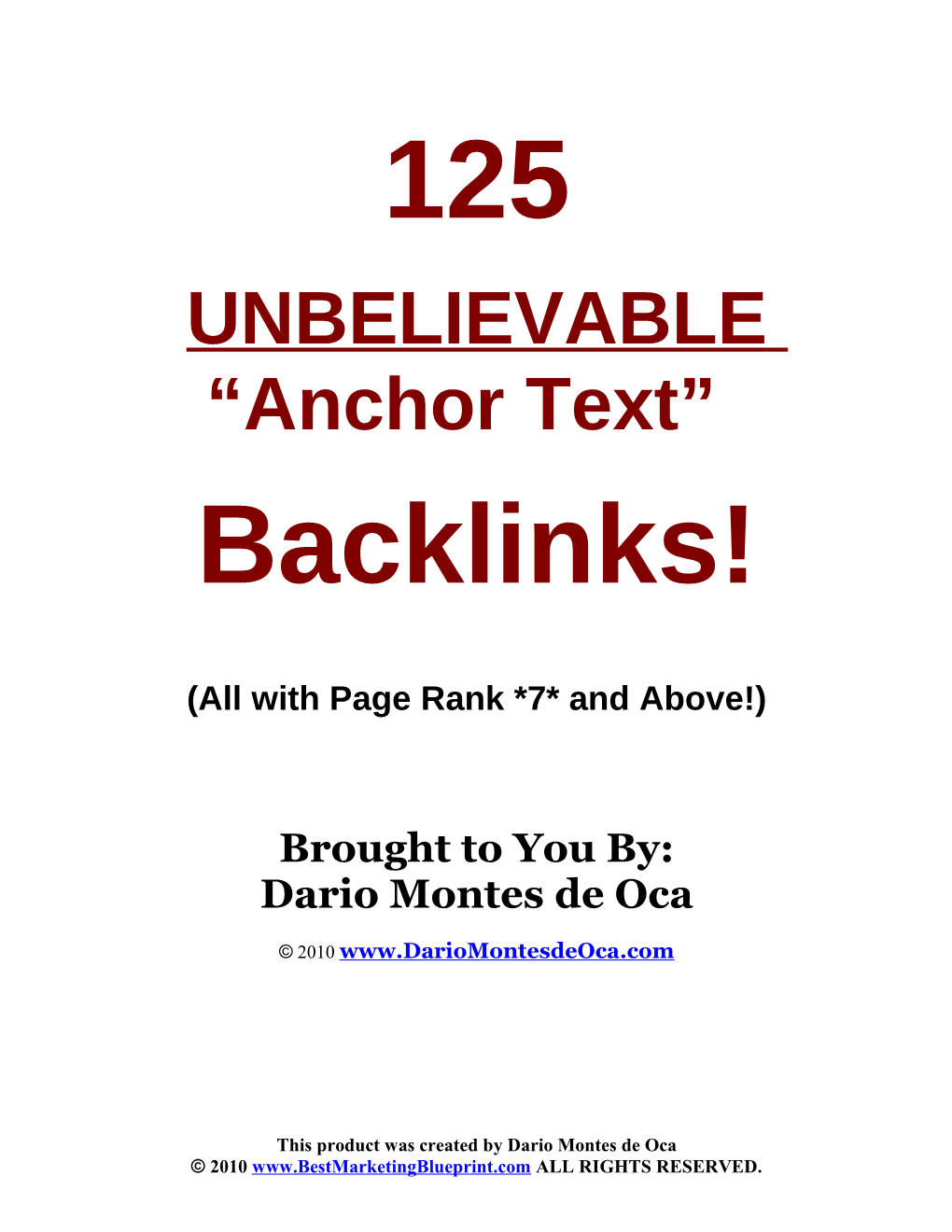 Anchor Text” Backlinks!