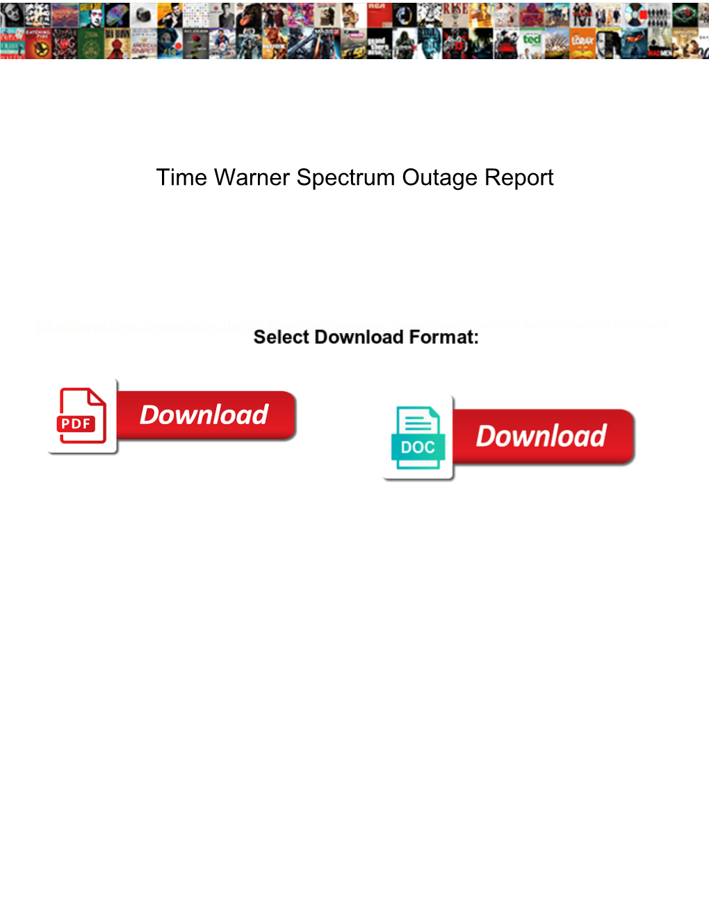 Time Warner Spectrum Outage Report