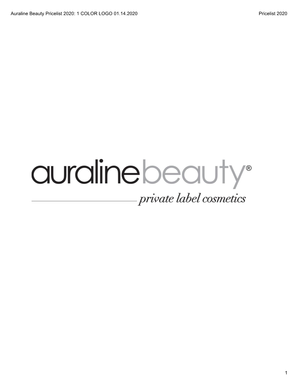 Auraline Beauty Pricelist 2020: 1 COLOR LOGO 01.14.2020 Pricelist 2020