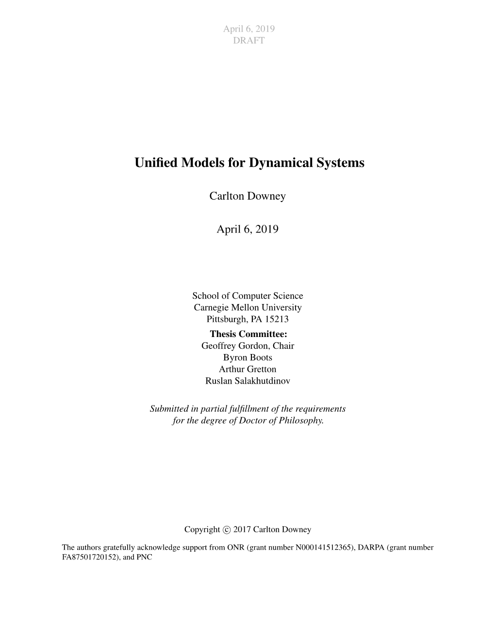 Unified Models for Dynamical Systems