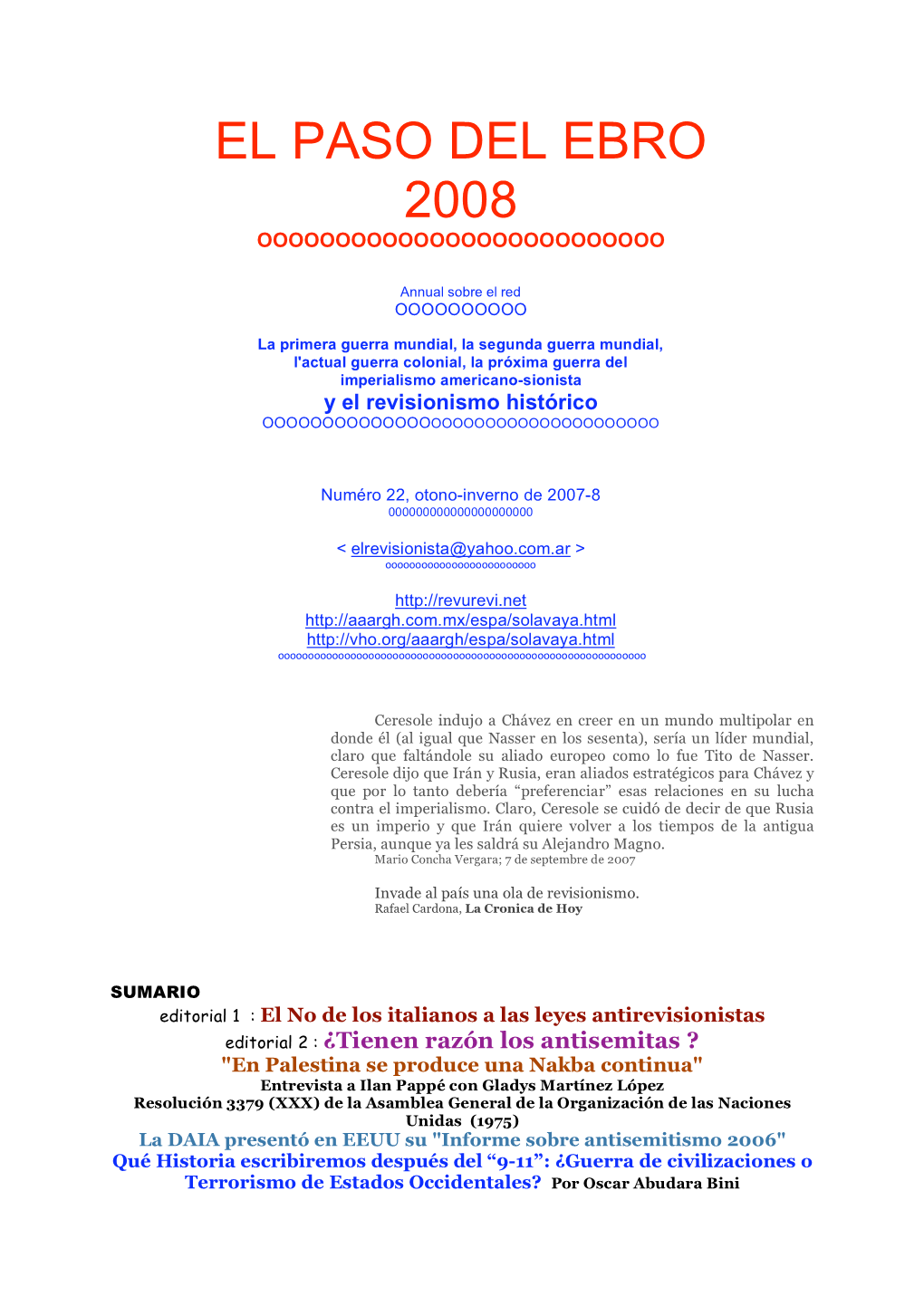 Numéro 22 -- 2008