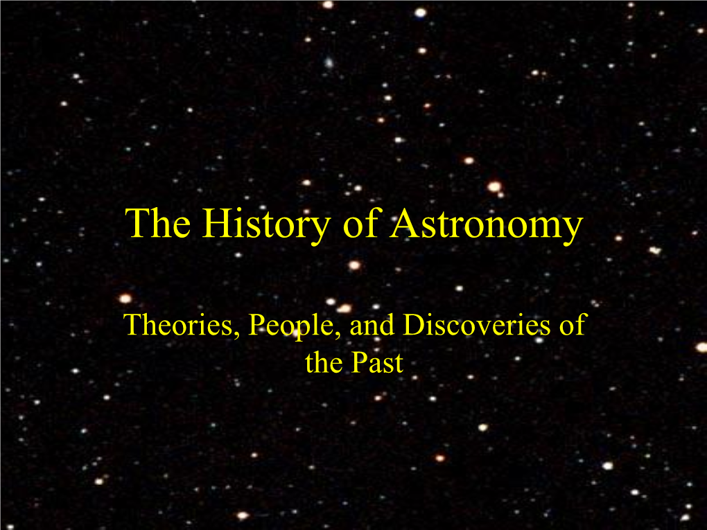 The History of Astronomy