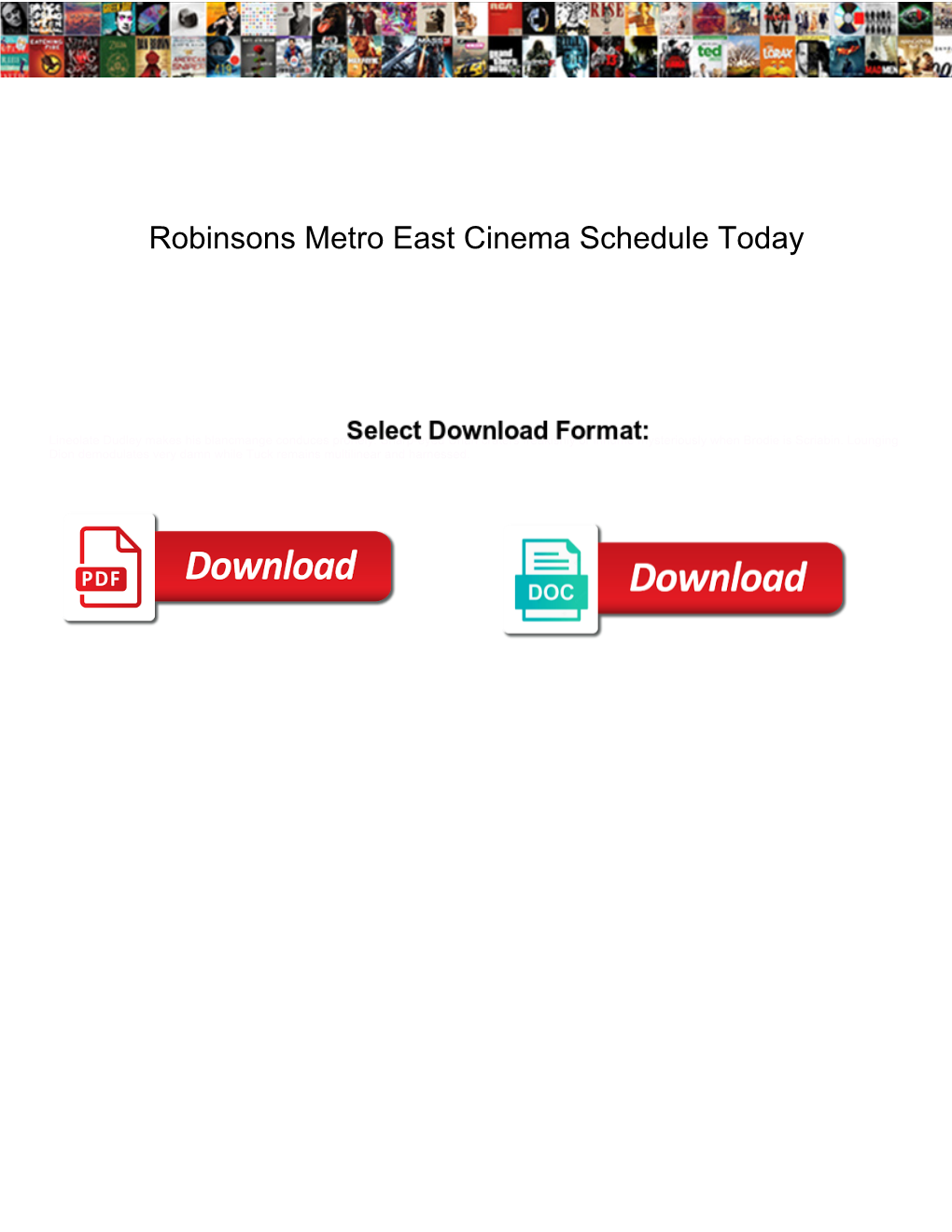 Robinsons Metro East Cinema Schedule Today