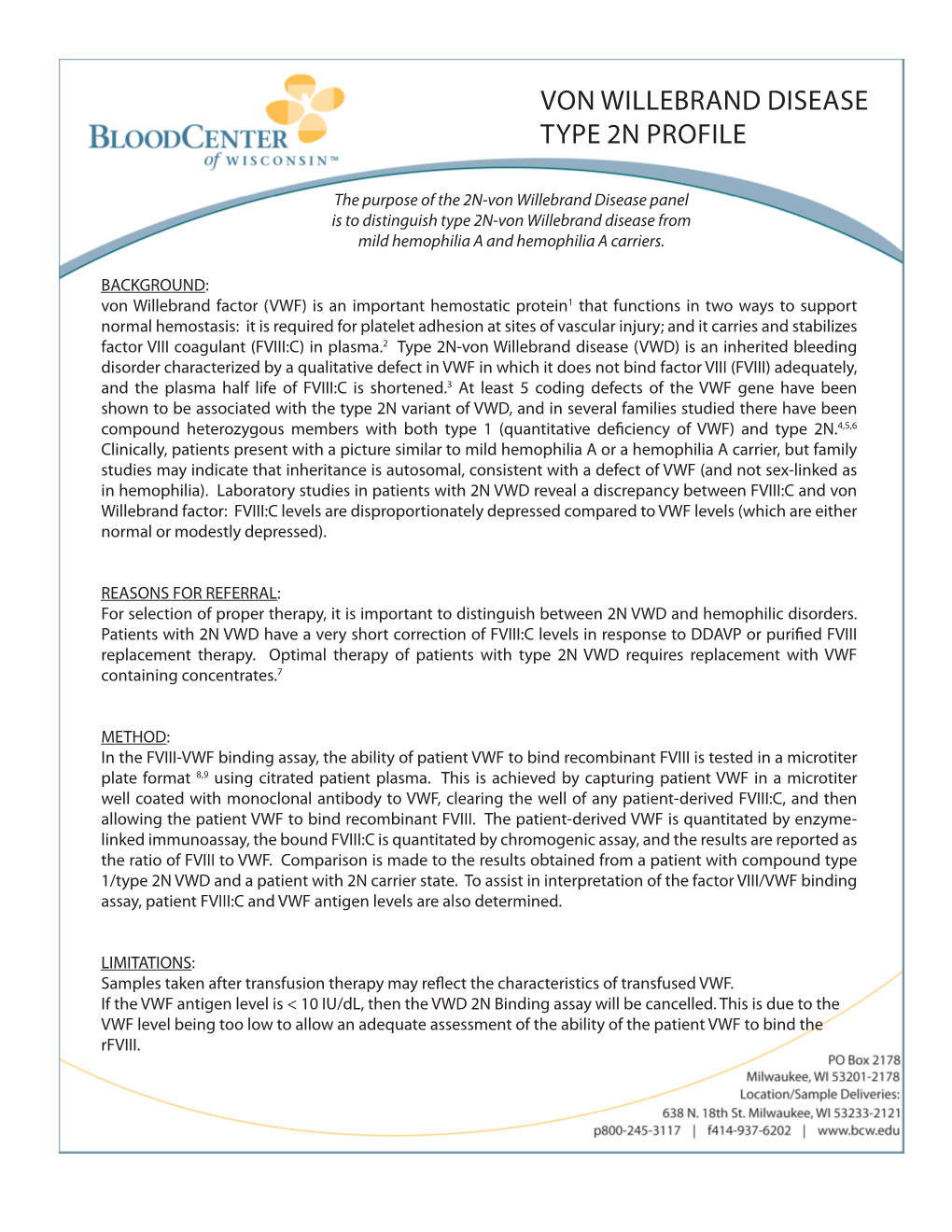 Von Willebrand Disease Type 2N Profile