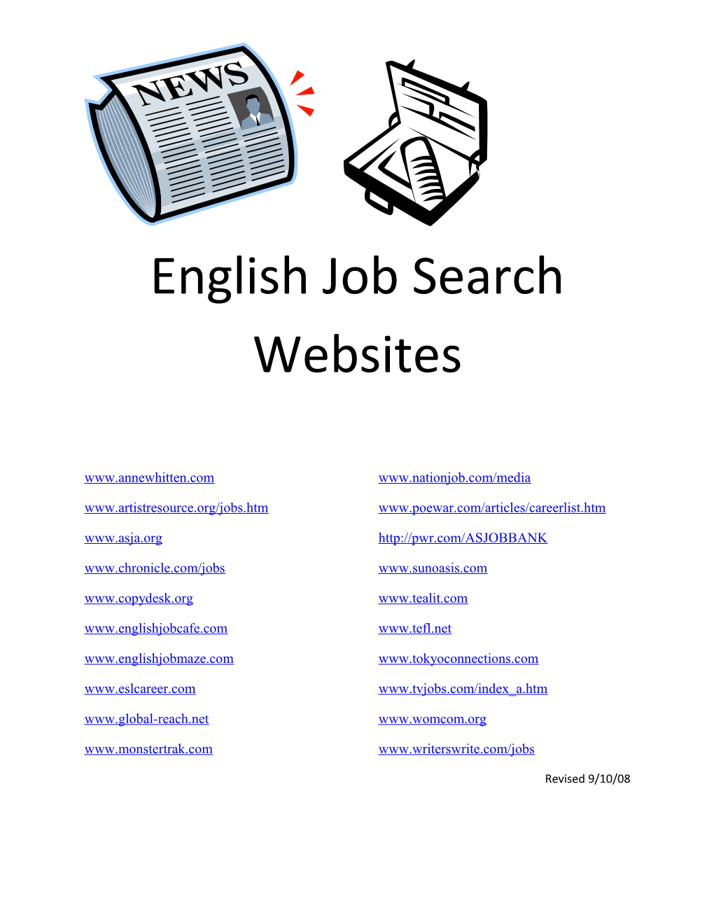 English Job Search Websites