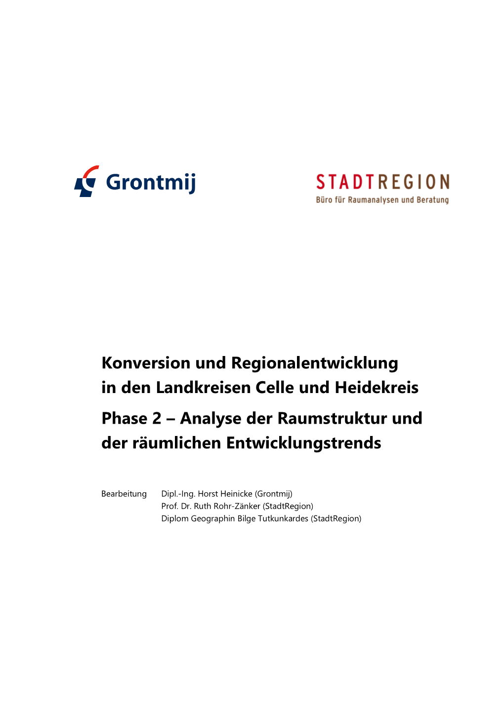 Analyse Der Raumstruktur Und Der Räumlichen Entwicklungstrends