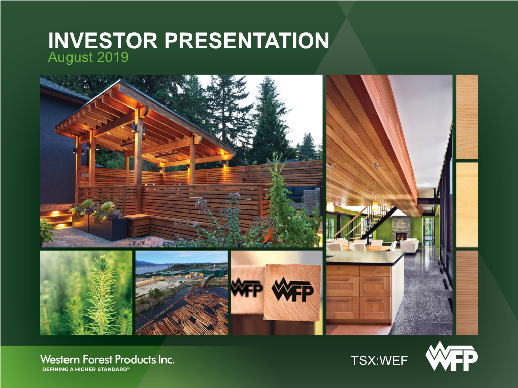 INVESTOR PRESENTATION August 2019