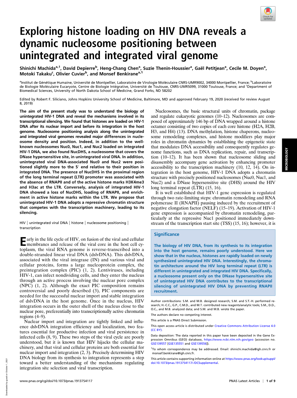 Exploring Histone Loading on HIV DNA Reveals a Dynamic Nucleosome Positioning Between Unintegrated and Integrated Viral Genome