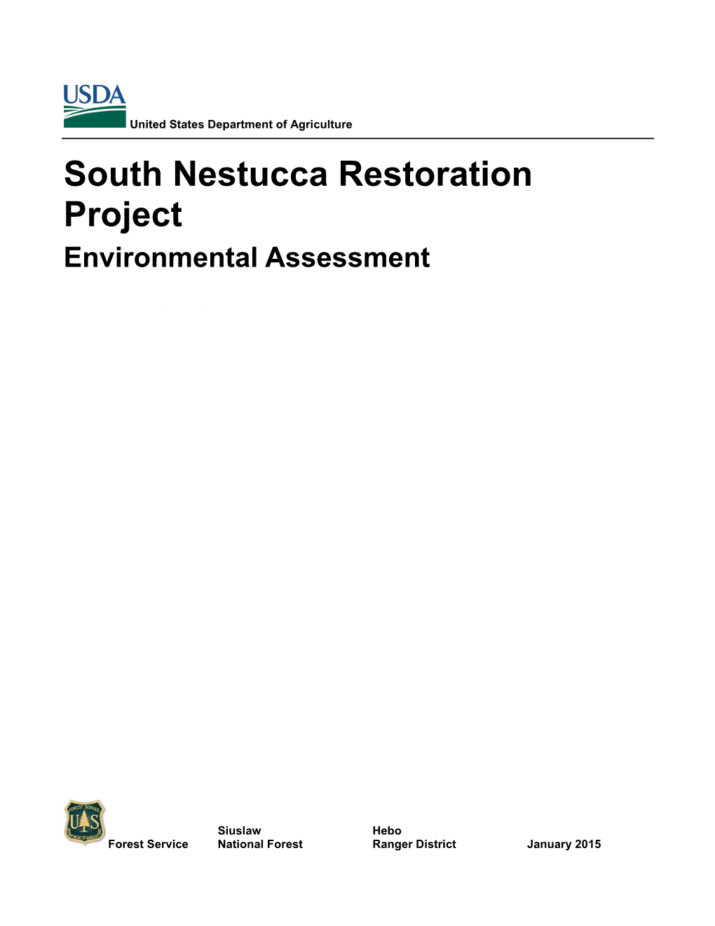 Draft South Nestucca Restoration Project Environmental Analysis