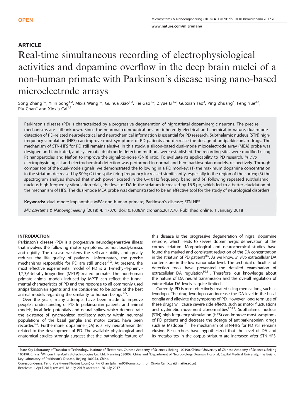 Real-Time Simultaneous Recording of Electrophysiological Activities And