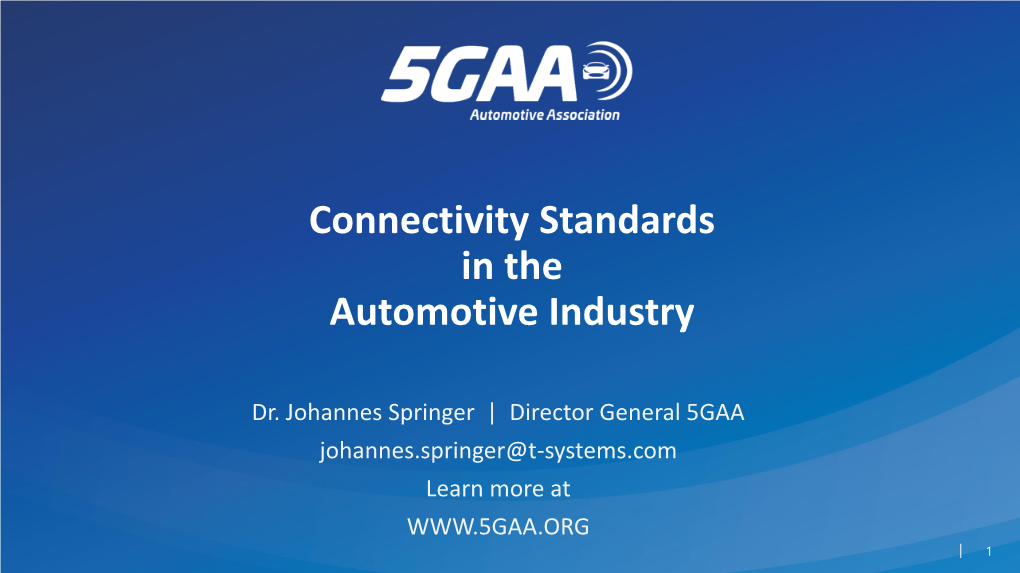 Connectivity Standards in the Automotive Industry