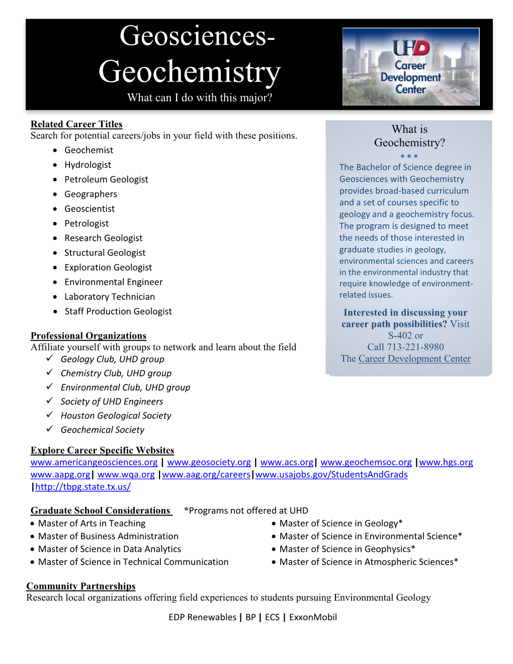 Geosciences-Geochemistry Major Handout