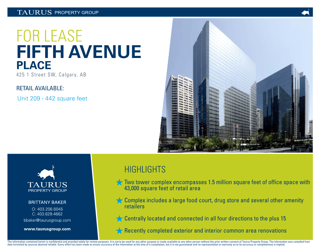 FIFTH AVENUE PLACE 425 1 Street SW, Calgary, AB