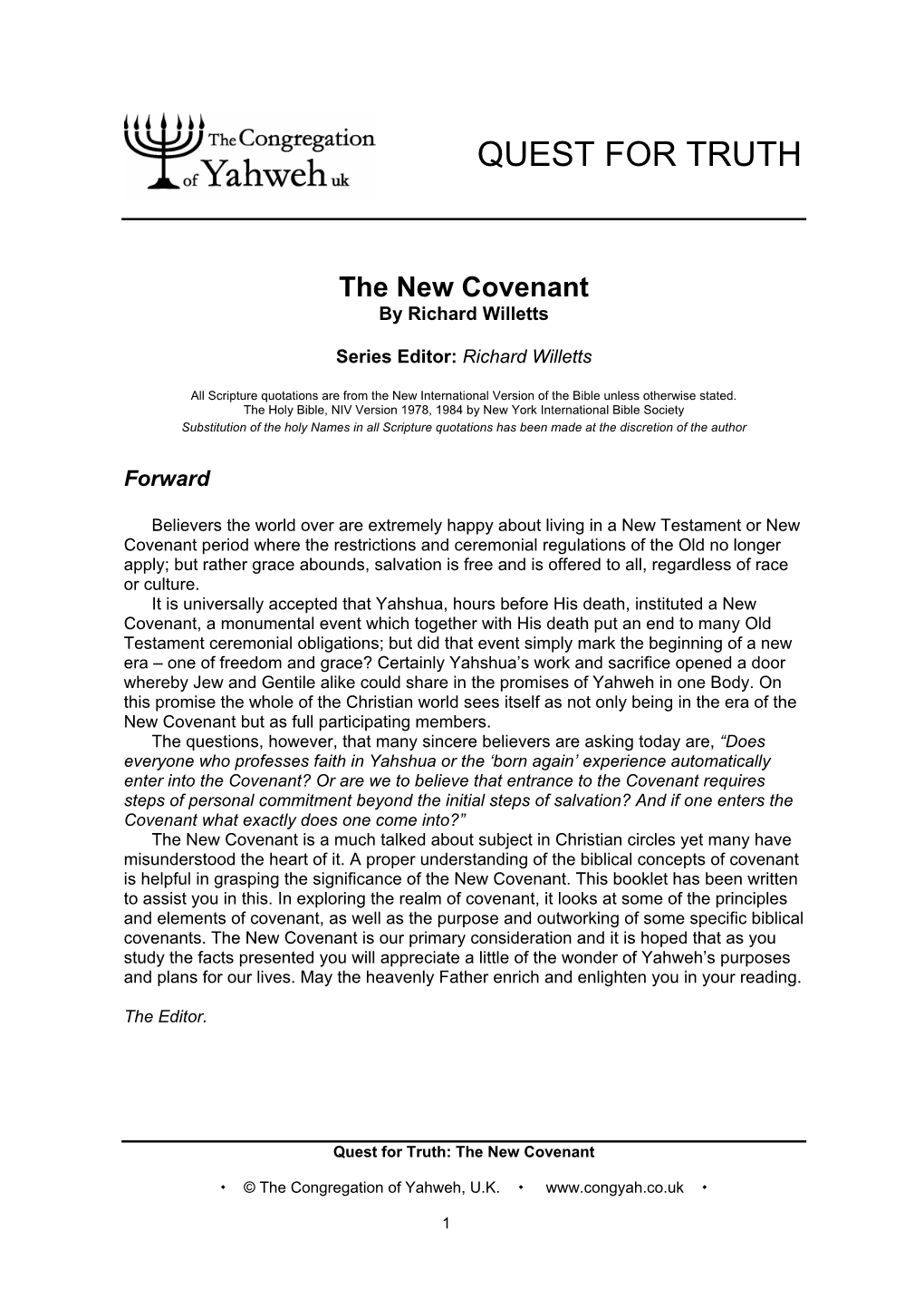 The New Covenant by Richard Willetts