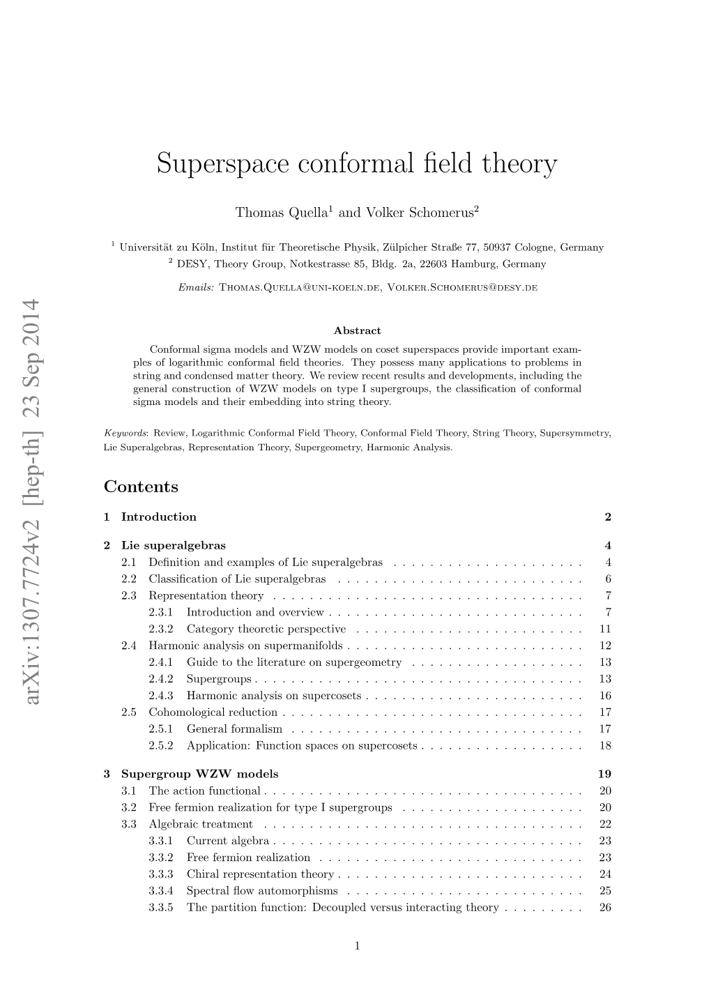 Superspace Conformal Field Theory