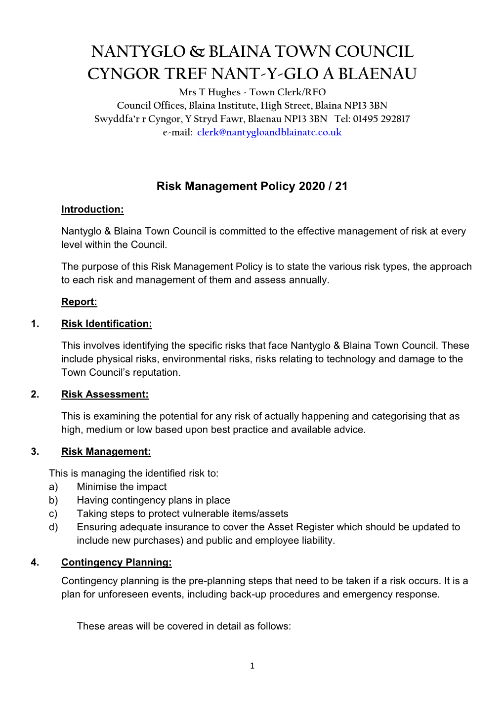 Nantyglo & Blaina Town Council Cyngor Tref Nant-Y