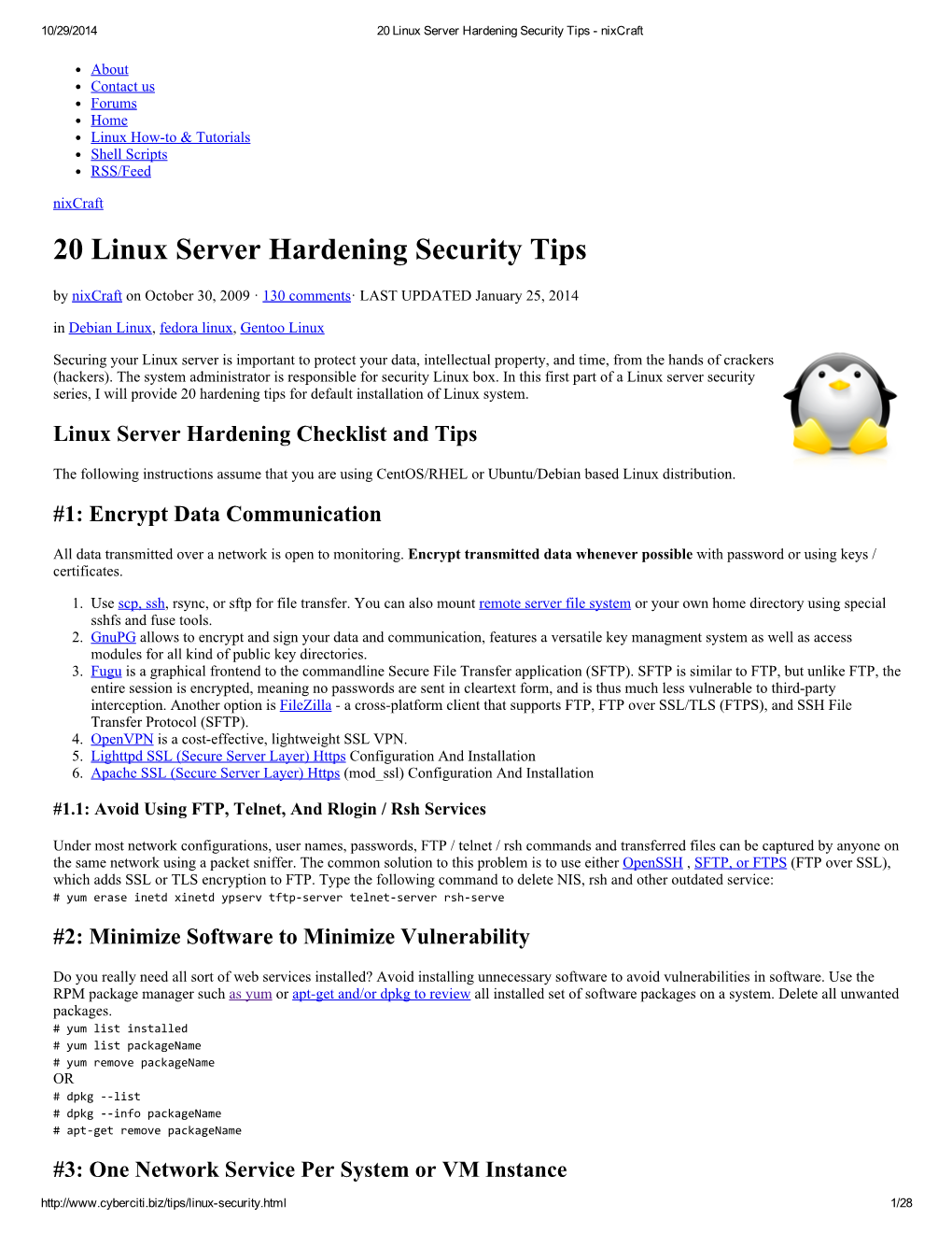 20 Linux Server Hardening Security Tips - Nixcraft