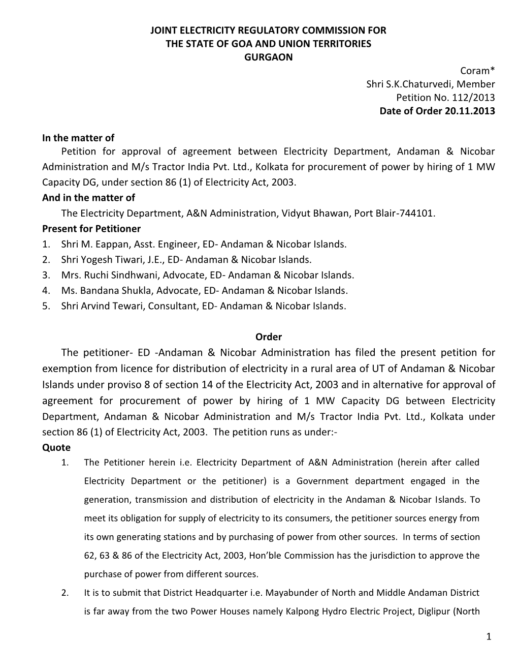 ED -Andaman & Nicobar Administration Has Filed the Present