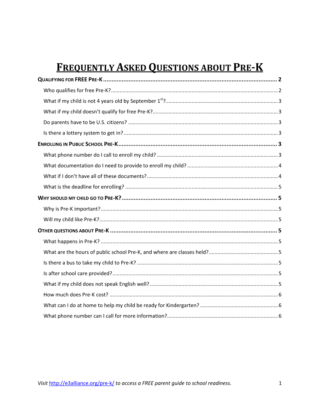 Frequently Asked Questions About Pre-K Qualifying for Free Pre-K