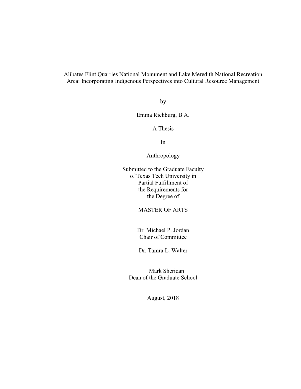 Alibates Flint Quarries National Monument and Lake Meredith National Recreation Area: Incorporating Indigenous Perspectives Into Cultural Resource Management