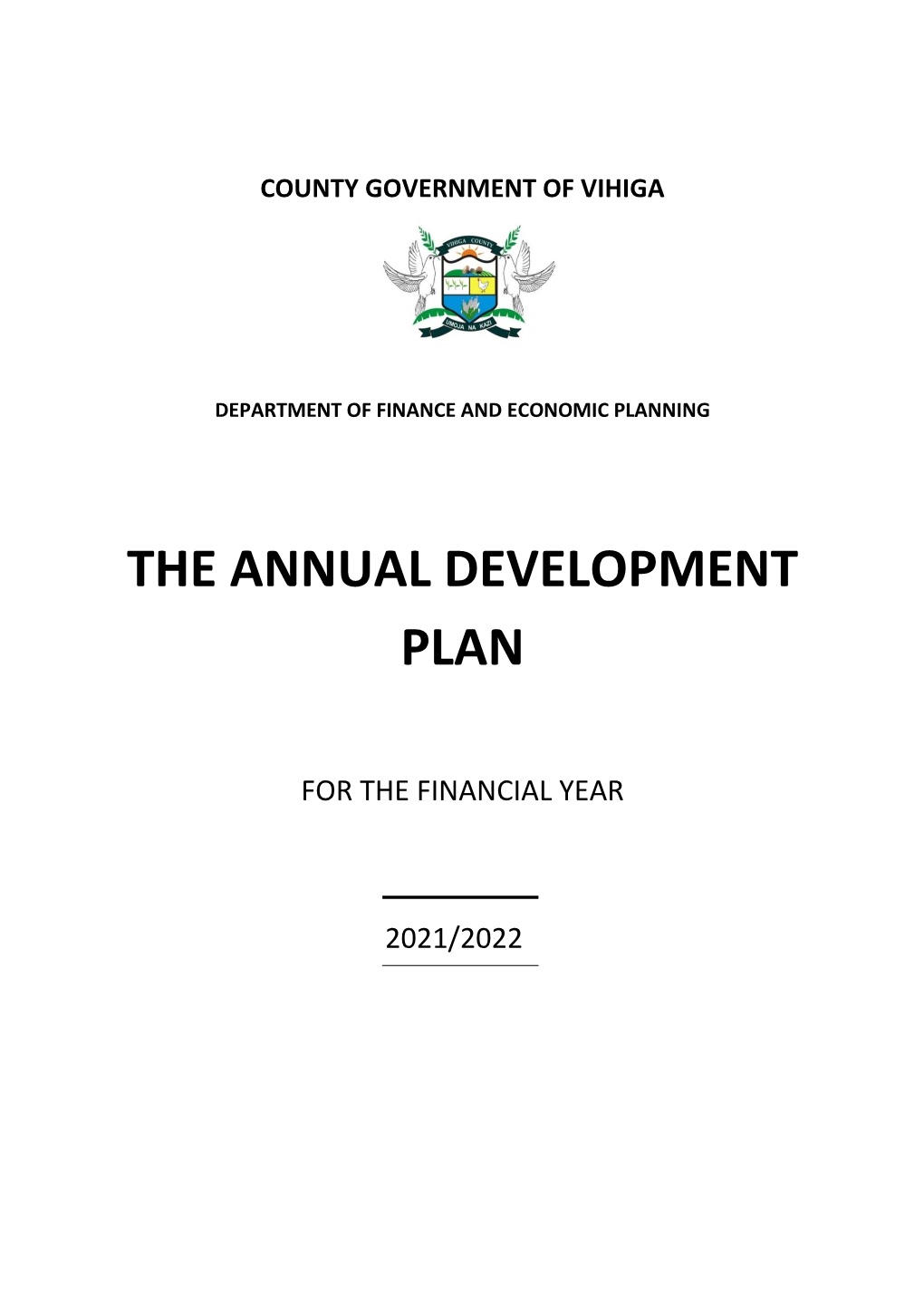 The Annual Development Plan 2021/2022