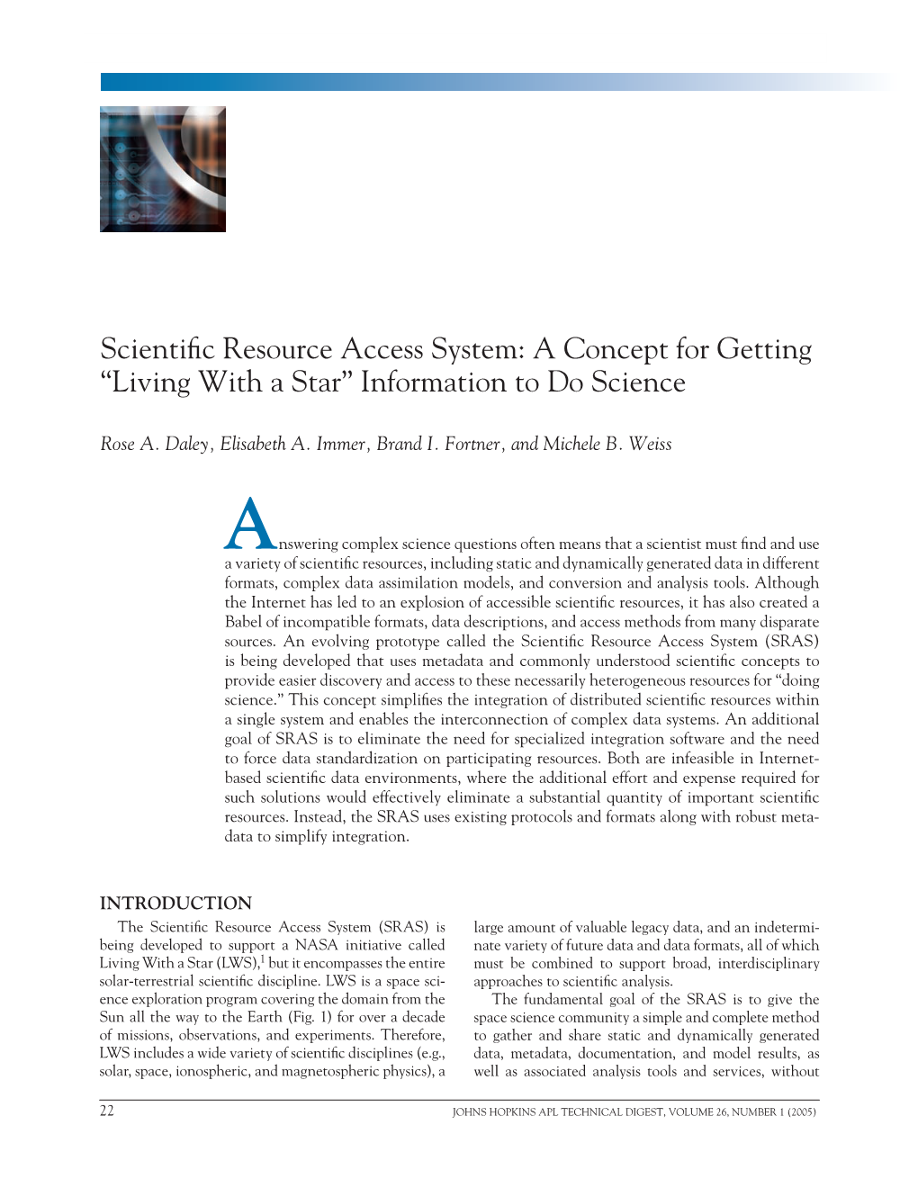 Scientific Resource Access System