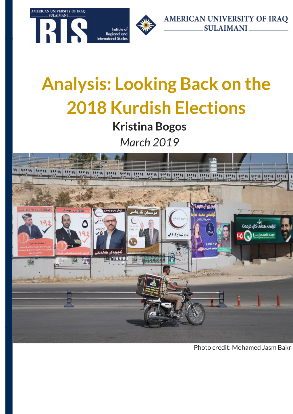 Analysis: Looking Back on the 2018 Kurdish Elections Kristina Bogos March 2019