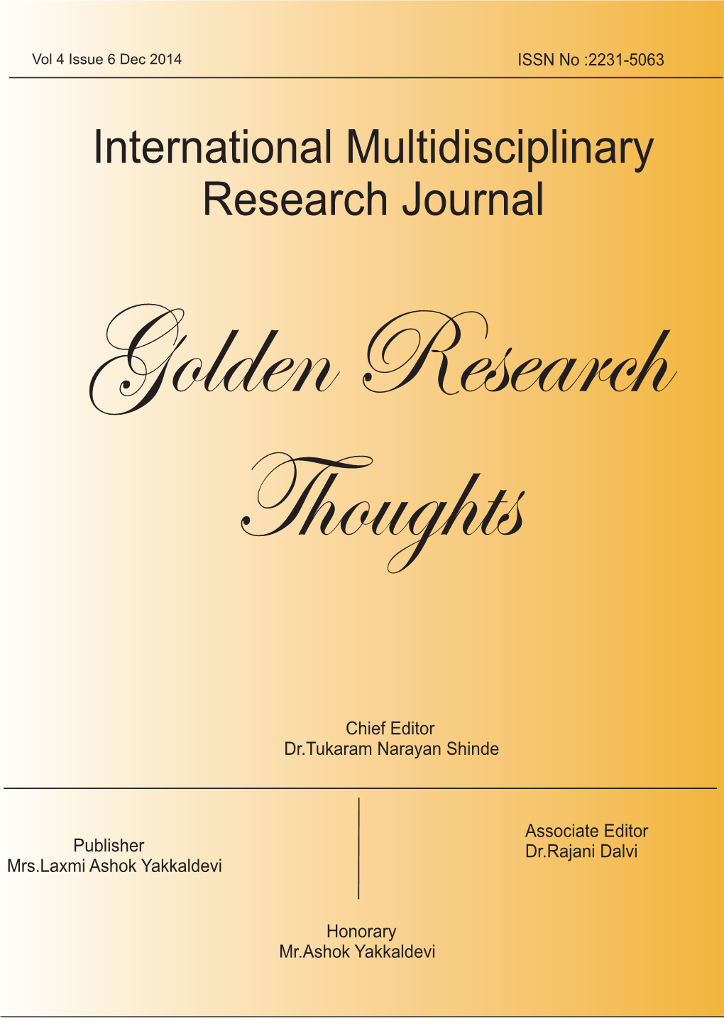 International Multidisciplinary Research Journal